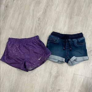 Nike Purple Athletic Shorts and Denim Shorts Set